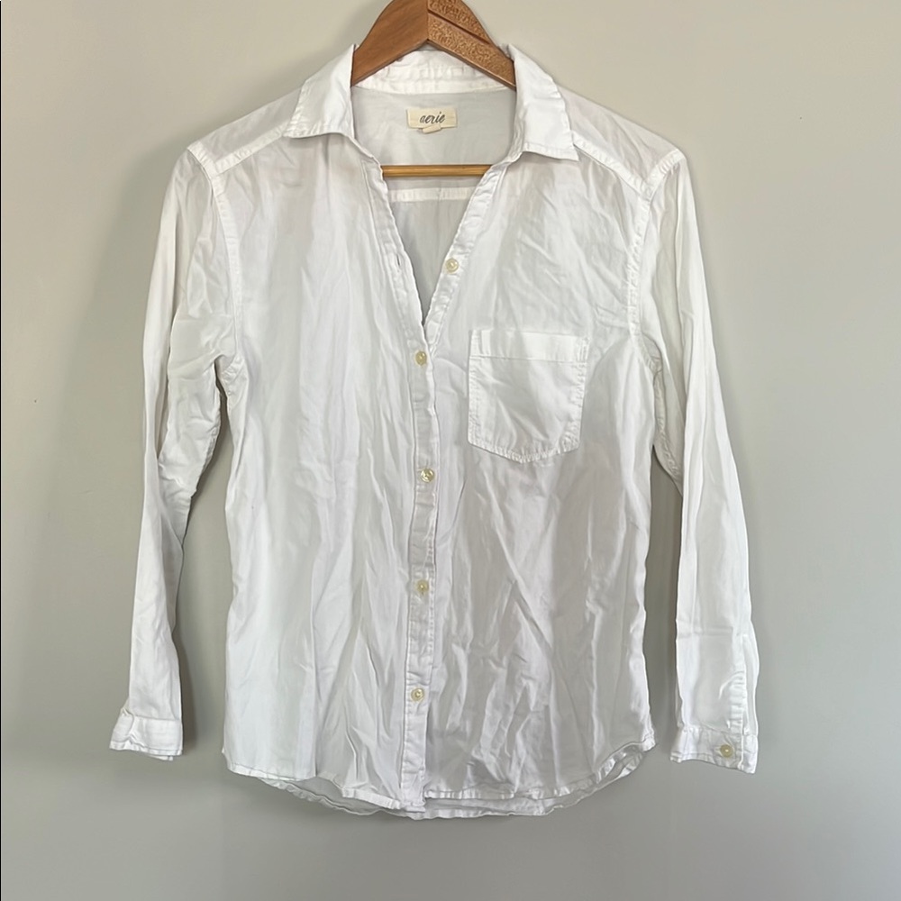 Aerie White Button-Up Shirt